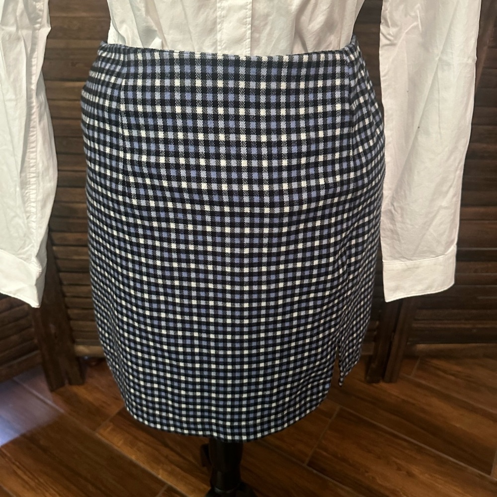 Wild Fable Navy and White Checkered Mini Skirt